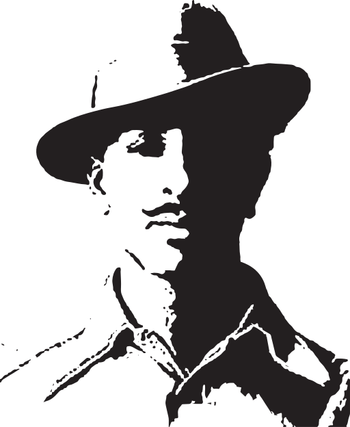 Singh, based on an original 1927 photograph Monochrome sketch of Singh wearing a hat