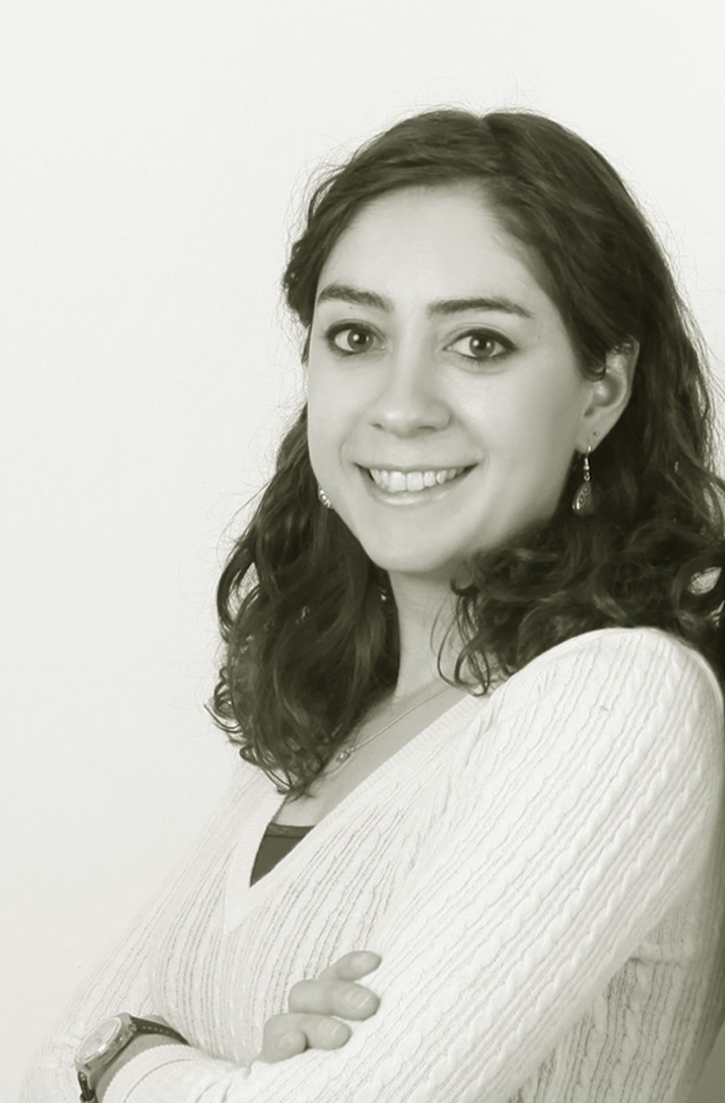 Dr Anoush Suni - photograph by Rıdvan Arslan, used with permission Black and white portrait photograph