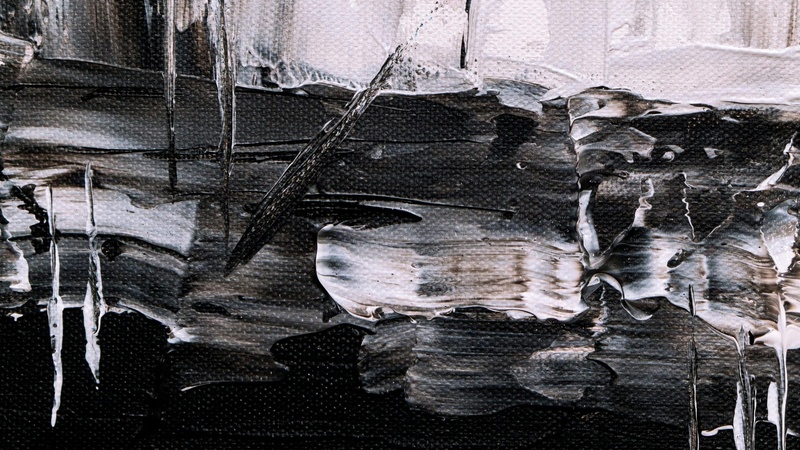 Monochrome paint on canvas–abstract