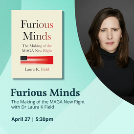 Furious Minds - image of book cover and headshot of Dr Laura Field