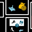 Banner combining images from events: a book on Scripture and Violence, a lemon, a spinning top, shoes, a menorah