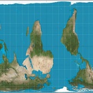 Map of the world, with the Global South at the top and relying on the Peters Projection