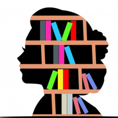 A head full of books