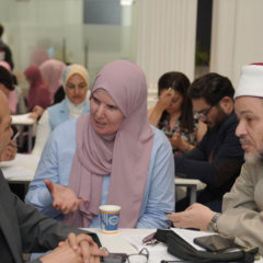 Small group discussion at an LSE event.