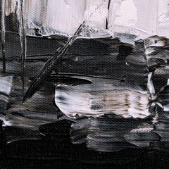 Monochrome paint on canvas–abstract
