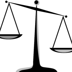 Tilted weighing scales