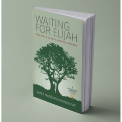 A paperback book stands at an angle