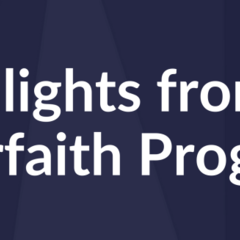 Butterfly-shaped World Interfaith Harmony Week logo with heading "Highlights"