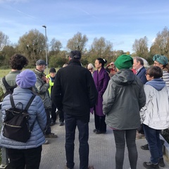 Photo of people doing a nature walk, courtesy of Water Sensitive Cambridge