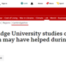 Screenshot of BBC News website with headline "Cambridge University studies claim religion may have helped during Covid"