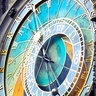 Colourful and distinctive clock face