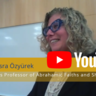 Professor Özyürek delivering her lecture, with overlaid label identifying her, and YouTube logo