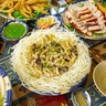 Diverse dishes of food on a table