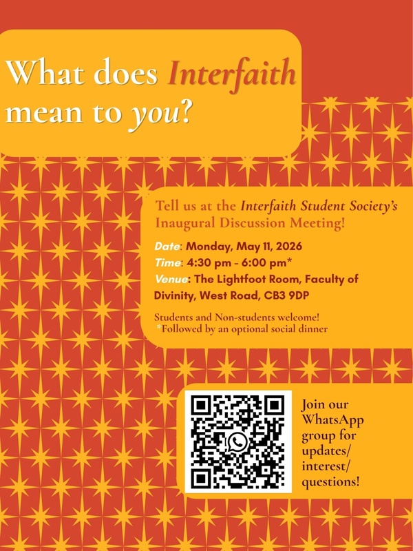 Flyer with message "What does interfaith mean to you?"