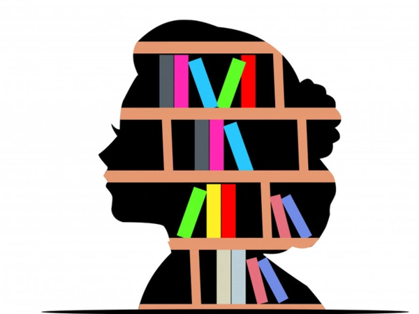 A head full of books