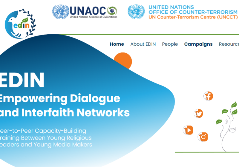 From the EDIN website, "Peer-to-peer capacity-building training between young religious leaders and young media makers"