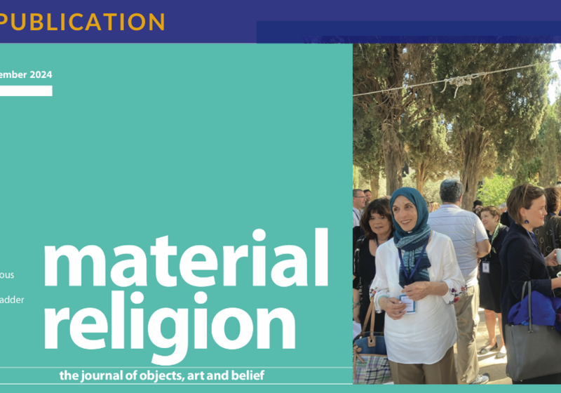 Cover of Material Religion showing image of people at an outdoor festival event