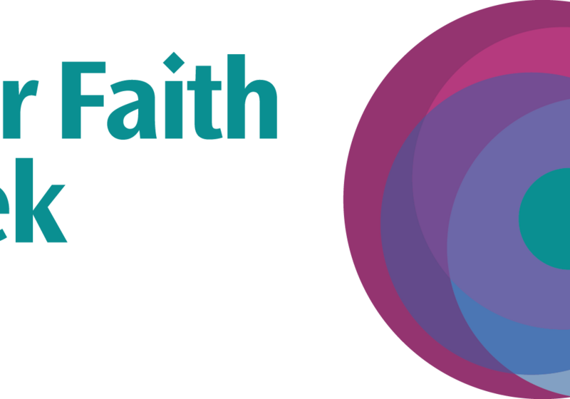 A logo with colourful overlapping circles and the words "Inter Faith Week"