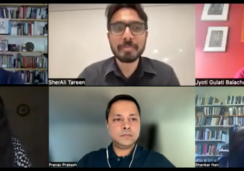 Composite Zoom screenshot showing convenors and speakers