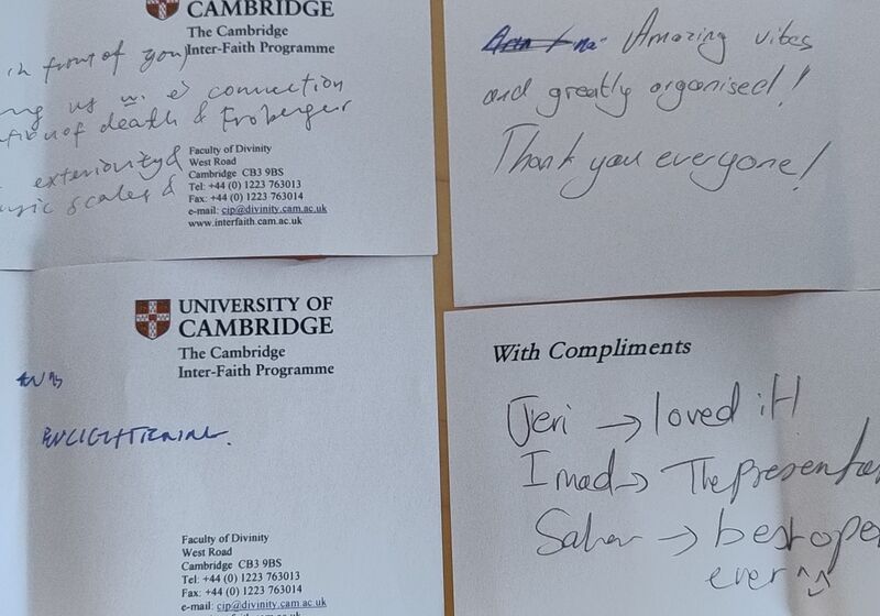 A snapshot of handwritten compliments