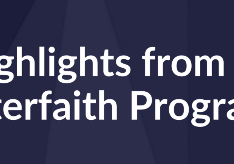 Butterfly-shaped World Interfaith Harmony Week logo with heading "Highlights"