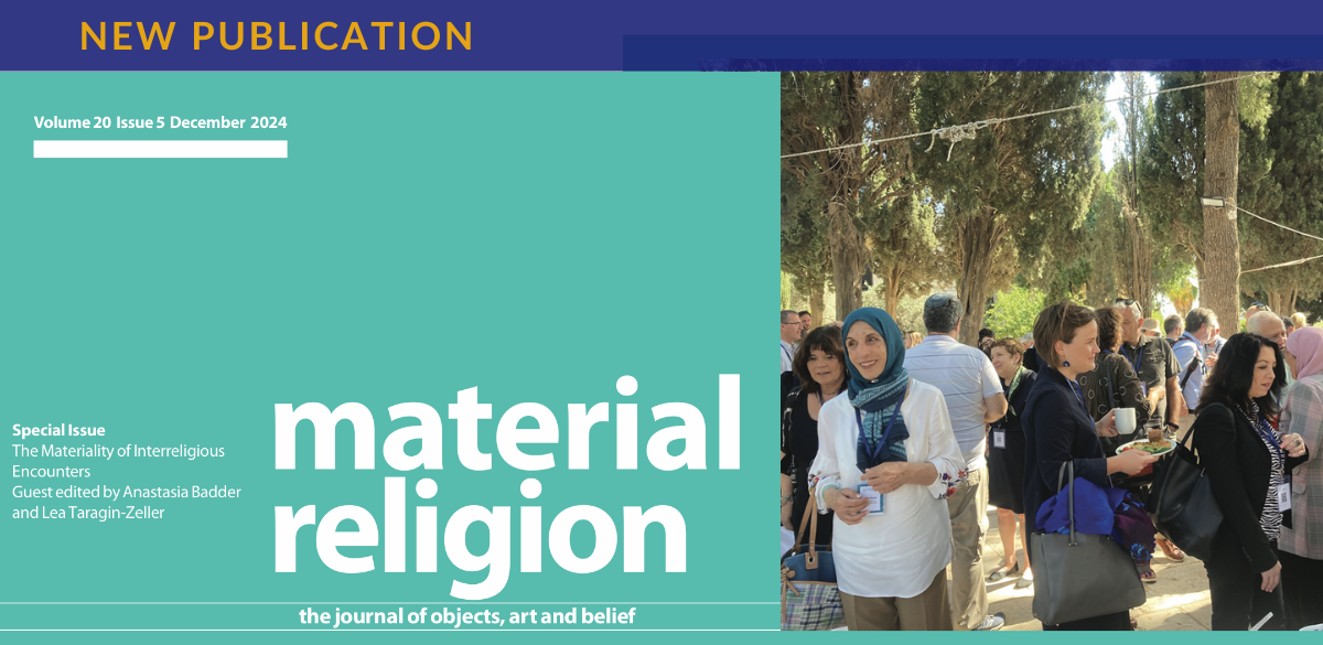 Cover of Material Religion showing image of people at an outdoor festival event