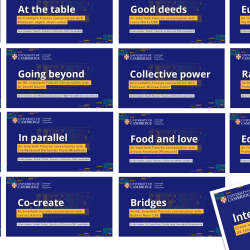 Composite of YouTube thumbnails with Interfaith Futures episode titles 