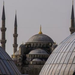 Dome and towers of an Ottoman-era mosque.
