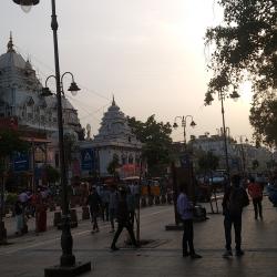 Street scene at sunset
