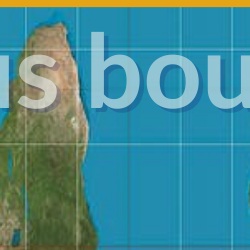 Detail of global map (blue ocean, green land masses) in unusual perspective