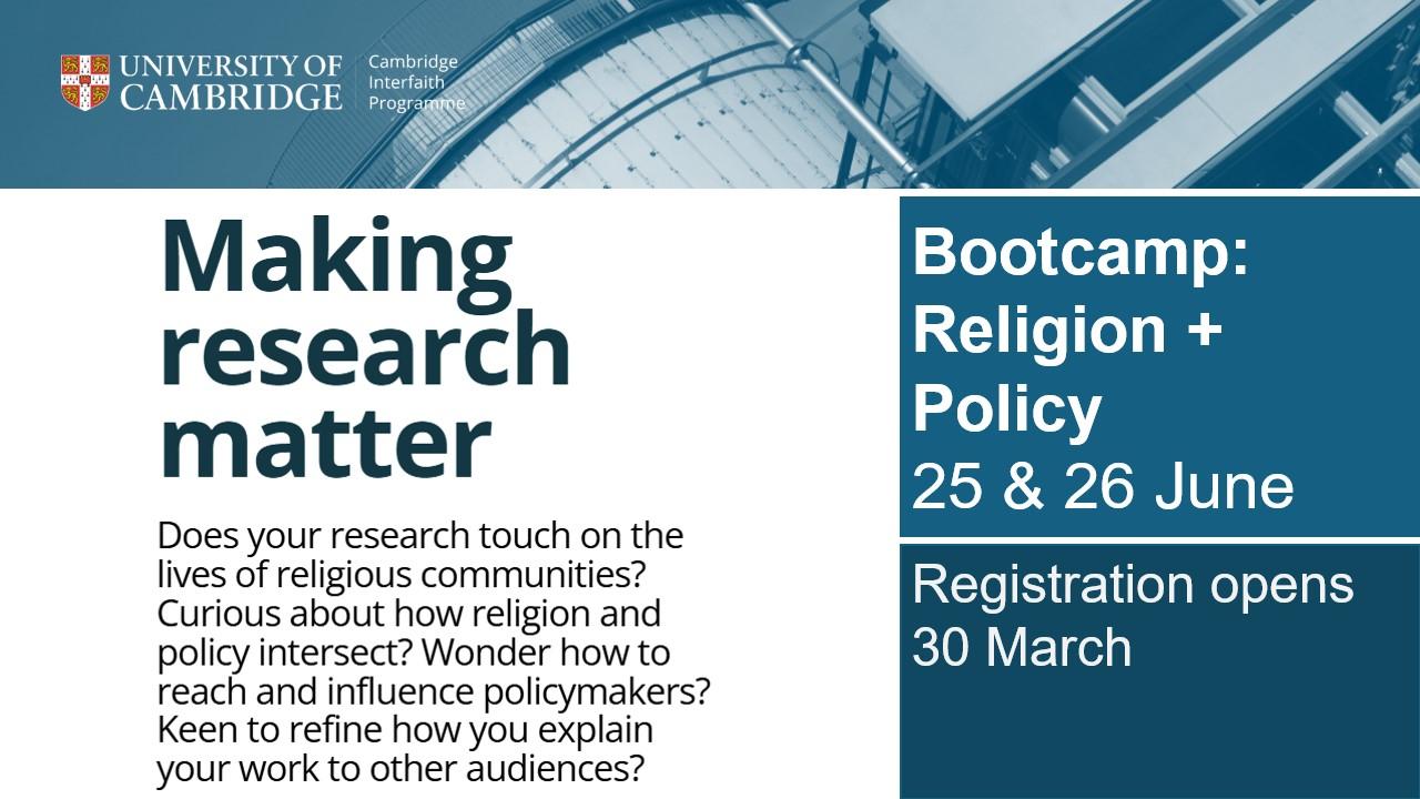 Bootcamp - making research matter (CIP 2025) Stylised text - "Making research matter"
