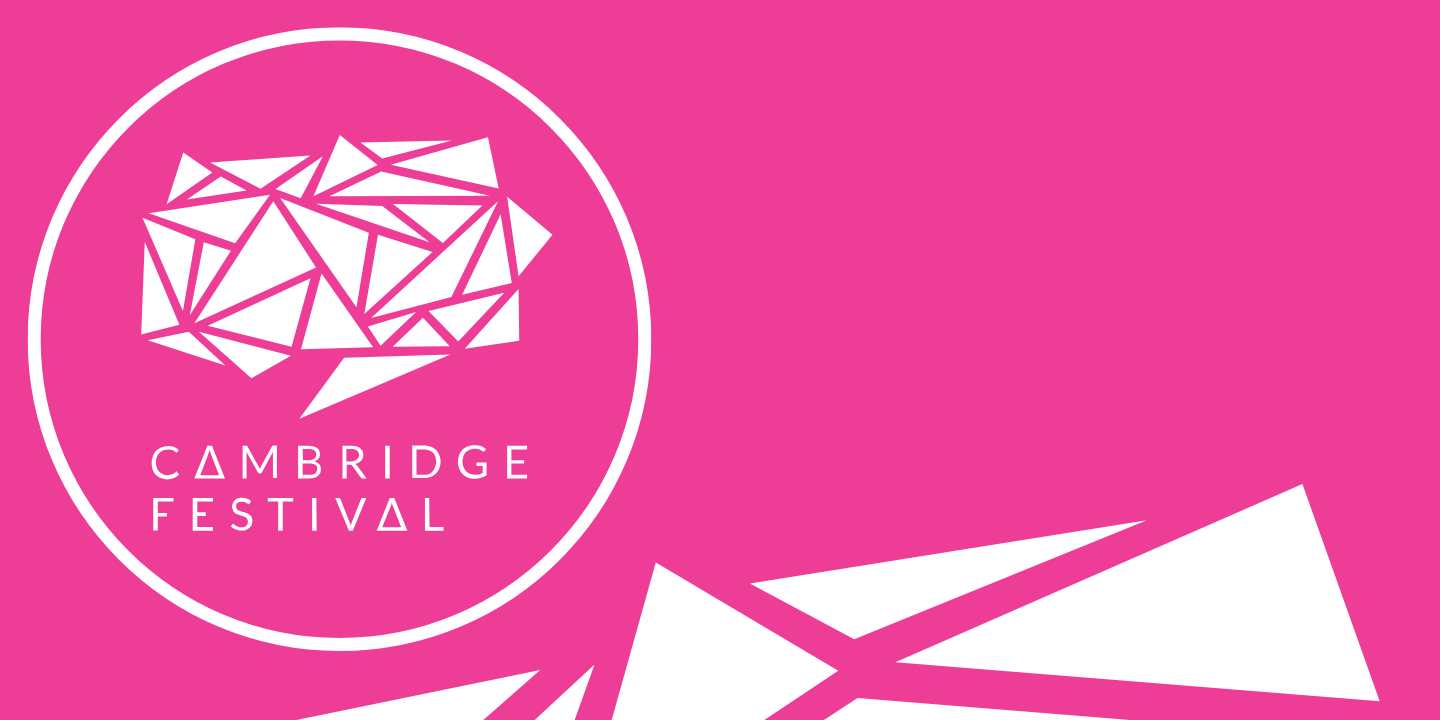 Cambridge Festival logo and banner in bright pink tone