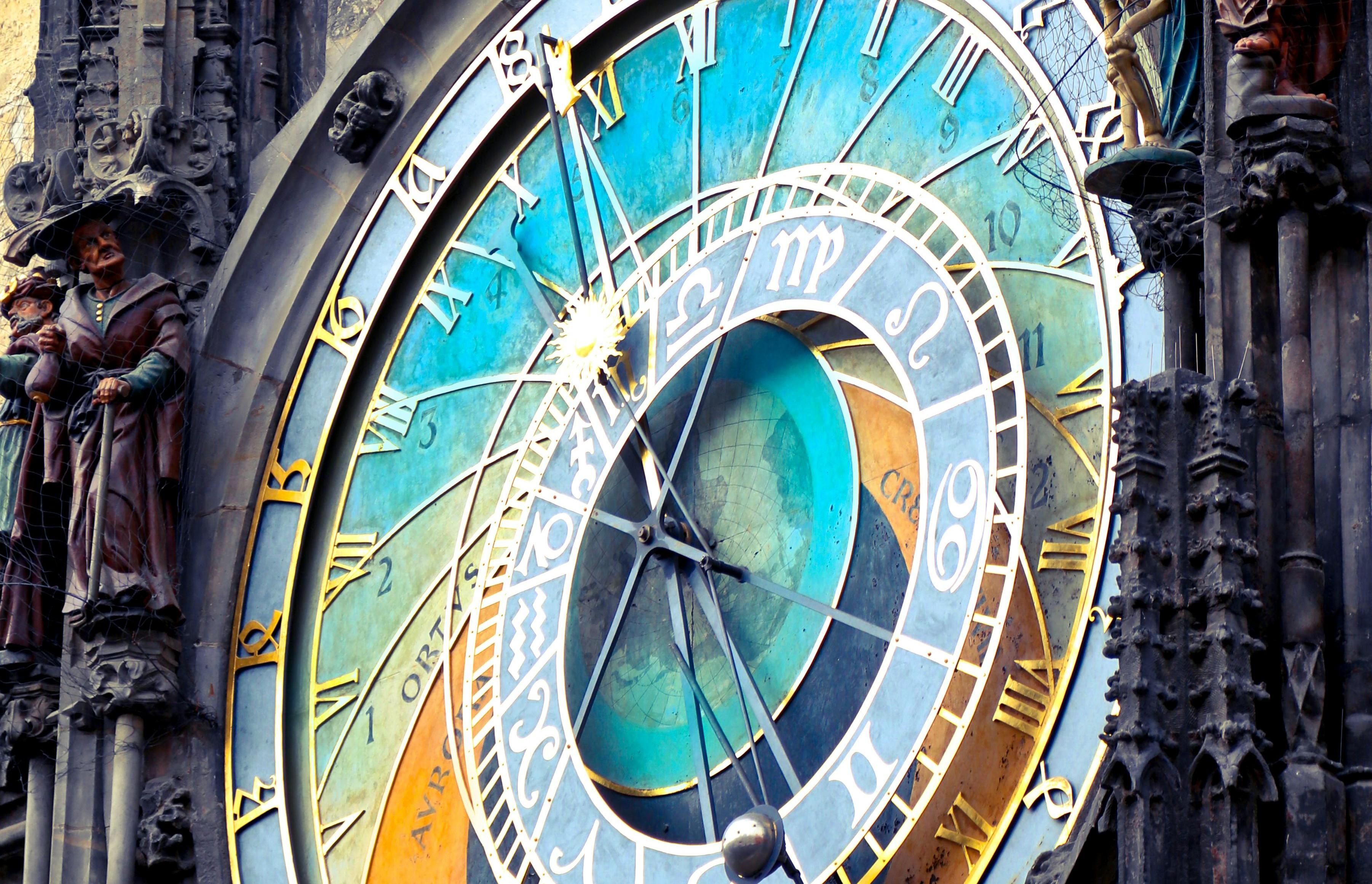 Colourful and distinctive clock face