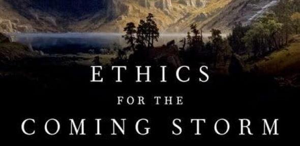 Detail from the cover of Zoloth, Ethics for the Coming Storm (OUP, 2023) Dark skies threaten a storm - detail from book cover