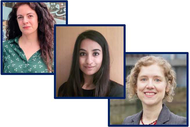 The panel (left to right): Dr Anastasia Badder, Hina Khalid, Dr Julia Snyder Composite image of panellists.