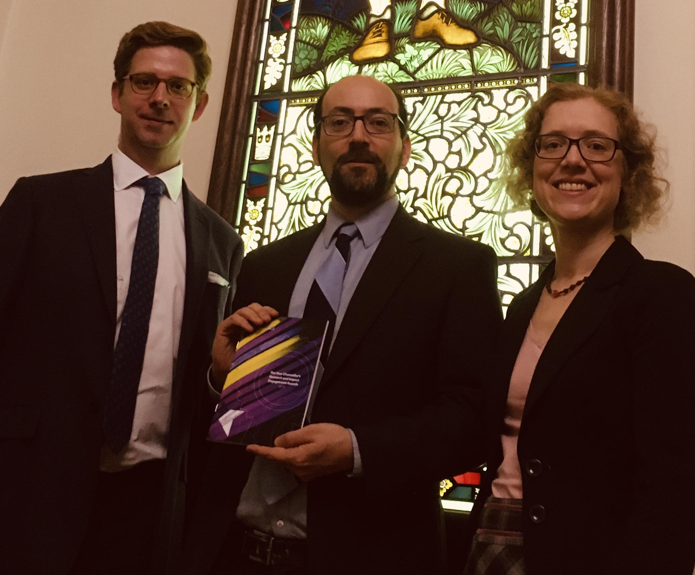 Dr Giles Waller, Dr Daniel Weiss & Dr Julia Snyder NEWS: 'Scripture & Violence' Nominated for Research Impact Award