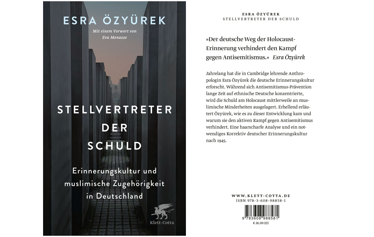 Cover of Stellvertreter der Schuld - Klett Cotta 2025 Berlin Holocaust memorial stones on main cover of German edition
