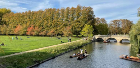 Report cover featuring the River Cam—original photograph A. Badder 2023 Report cover with title and feature image with river