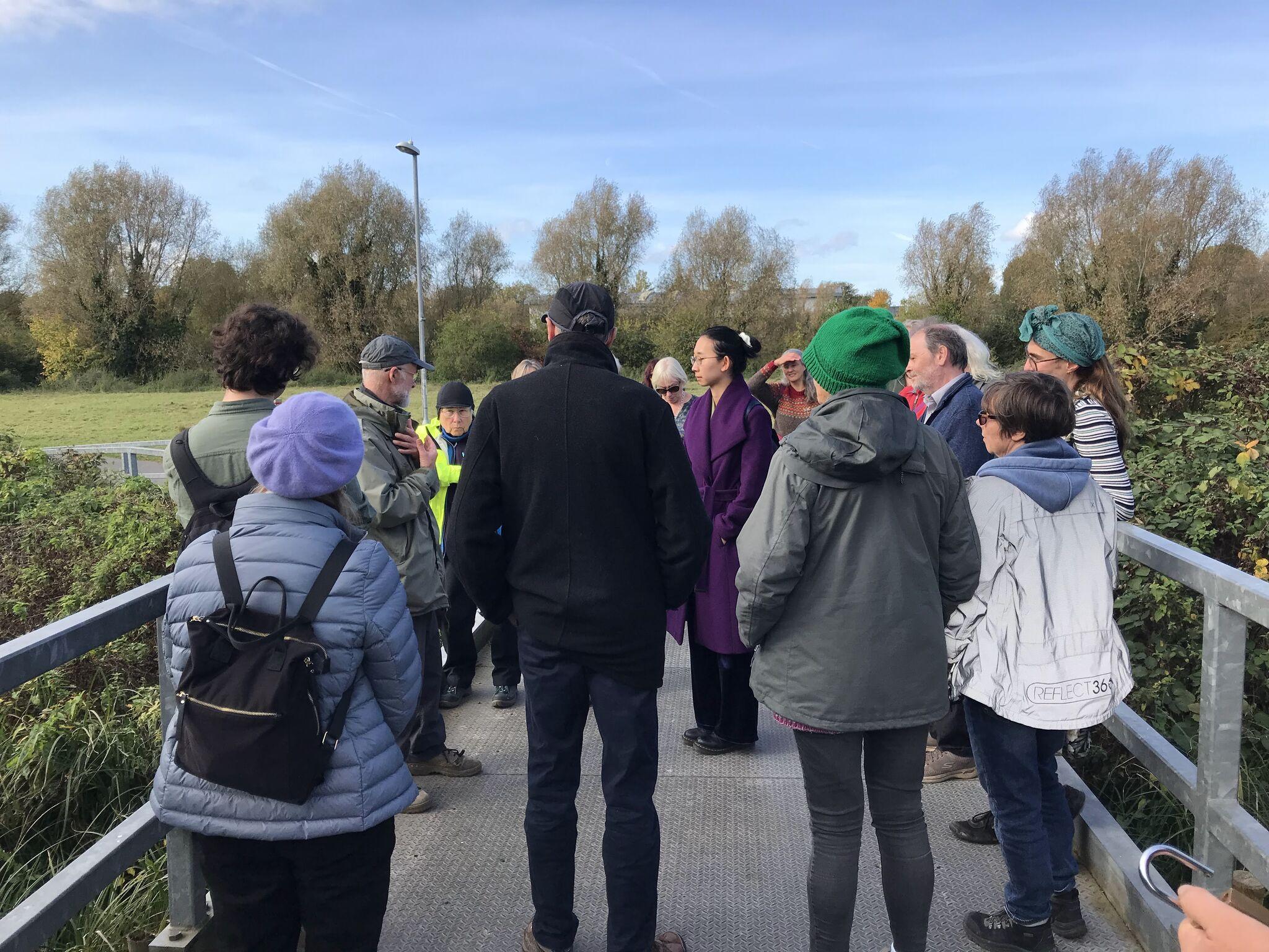 Photo of people doing a nature walk, courtesy of Water Sensitive Cambridge