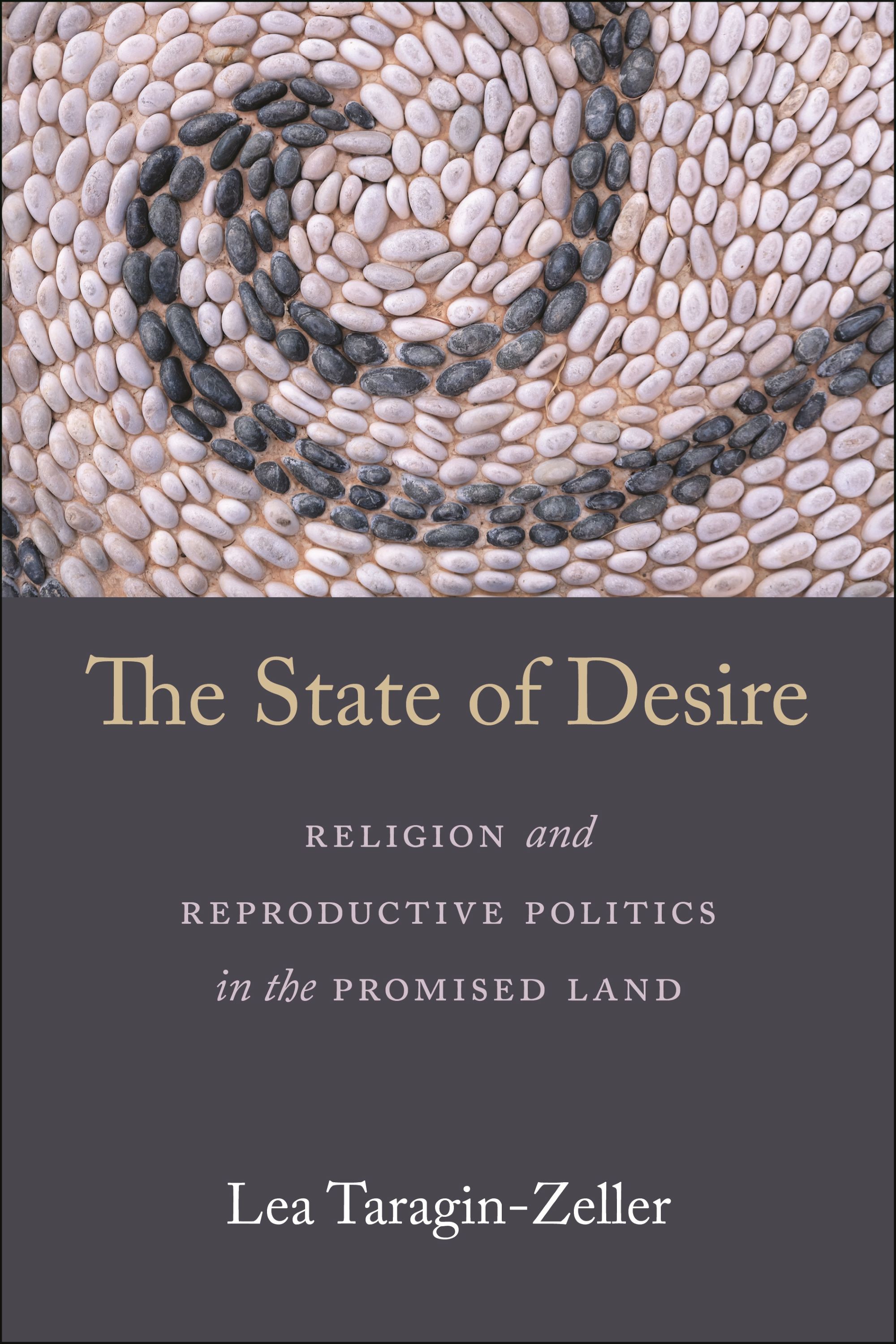 Seeds arranged in a decorative pattern, with the book title (The State of Desire) superimposed